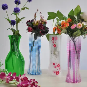 Floreros de plástico transparente plegables