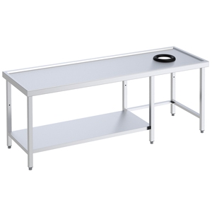 EURAST 160761E5 Mesa y estante de anillo de descarga central 1600x700x850mm para restaurantes - Product Image 1