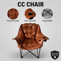 Kursi Lipat Kulit PU Grosir Pabrik dengan Speaker Terintegrasi, Kursi Santai Portabel untuk Bengkel, Memancing, Kamar Tidur