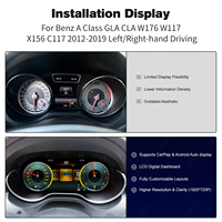 Pantalla Digital LCD de 12.3 Pulgadas para el Panel de Instrumentos, con CarPlay y Android Auto para Mercedes-Benz GLA/CLA/W176/X156/C117