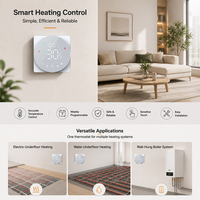 Termostato Inteligente Tuya con Pantalla Táctil a Color Programable por Aplicación Wifi para Calefacción Hidrónica Eléctrica 220V AC de Montaje Empotrado