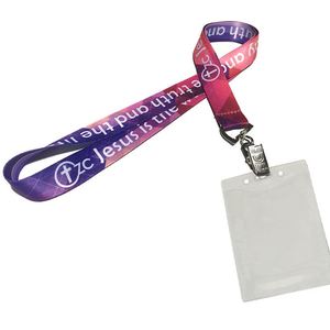 Sublimation <b>Polyester</b> <b>Lanyard</b> Custom Logo Plastic Id Badge Holder Printed <b>Lanyard</b> Card Holder Neck Strap - Product Image 2