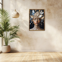 Impression d'art moderne sur toile « Rêve de papillon doré » avec cadre 40x50cm, impression numérique, best-seller