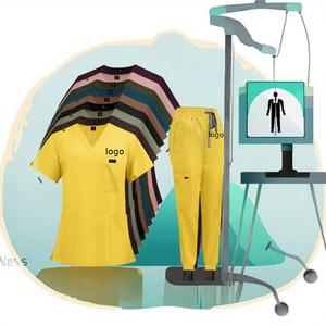 Nouveauté 2025 – Ensembles d'uniformes médicaux 2 pièces tendance pour hôpitaux vétérinaires, personnalisables avec logo, unisexes, en Spandex et Polyester - Product Image 3