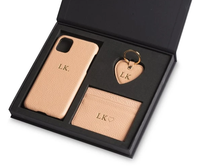 Porte-clés en cuir avec Logo personnalisé pour hommes et femmes, porte-cartes de crédit, porte-clés unisexe
