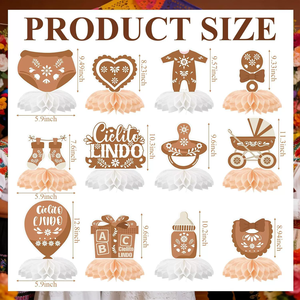 Decoraciones de Mesa para Baby Shower Cielito Lindo, Paquete de 12 Centros de Mesa de Panal de Abeja Estilo Mexicano para Revelación de Género y Cuarto de Bebé - Product Image 4