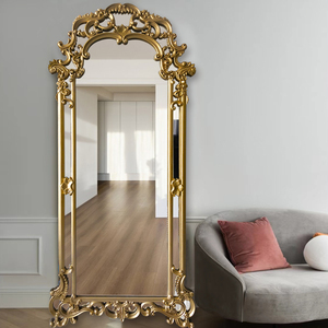 Antiguo tallado villa francesa espejo de longitud completa decorativo enmarcado piso espejo de pared <span class=keywords><strong>para</strong></span> sala de estar porche pasillo guardarropa accesorio - Product Image 4