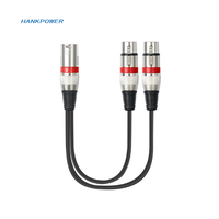 Coque en alliage de zinc 4mm de diamètre extérieur 2 en 1 3Pin XLR mâle à femelle Câble audio pour microphone