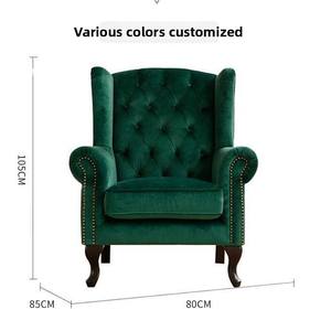 Sillón de Ocio Estilo Americano con Respaldo de Tela, Tapizado y Acolchado, para Sala de Estar, Hotel y Bar - Product Image 5