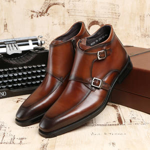 Chaussures en cuir ajourées - Chaussures brogues en cuir véritable pour hommes avec semelle épaisse - Chaussures décontractées respirantes pour hommes - Product Image 5