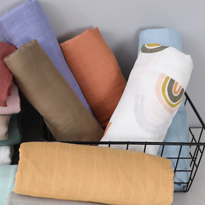Arco Iris nuevo diseños personalizados al por mayor tela de la <span class=keywords><strong>muselina</strong></span> orgánica de algodón de bambú Swaddle Wrap bebé Manta - Product Image 6