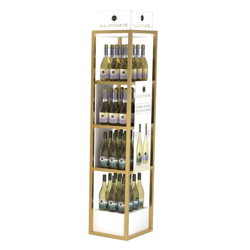Apache Customizable Modern for Floor Standing Metal Wine Bottle Display Racks Custom Logo Painted Finish Hot Selling for — view 2