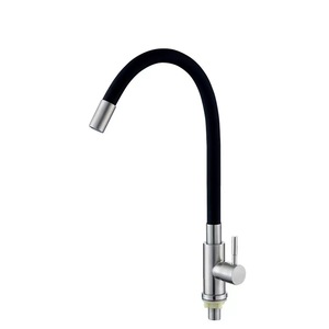 <span class=keywords><strong>Robinet</strong></span> de cuisine en acier inoxydable <span class=keywords><strong>noir</strong></span>, orientable à 360 degrés, pour évier, eau froide uniquement, vente en gros d'usine - Product Image 1