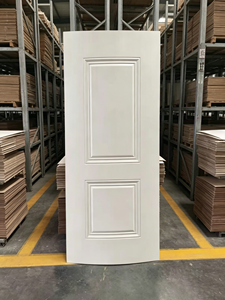 白色底漆实心木制室内卧室门框定制现代隔音木门MDF模压门 - Product Image 4