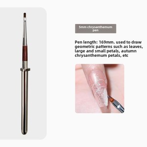 Pinceau à ongles plat en nylon avec couvercle métallique pour gel UV, liner et dégradé, pour la décoration de manucure - Product Image 5