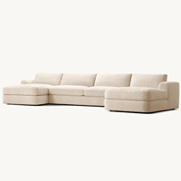 Canapé en tissu bouclé de style luxueux personnalisé Rhoohill, design moderne pour salon, ensemble de canapés en forme de U