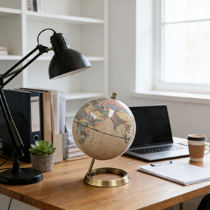 Globo Terráqueo Vintage de 20 cm con Base de Metal Bronce, Rotación de 360°, Diseño Antiguo para Decoración de Escritorio en Casa/Oficina, <span class=keywords><strong>Mapa</strong></span> de Papel Tradicional - Product Image 5