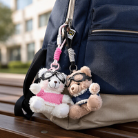 Porte-clés personnalisable en peluche ours de dessin animé, écologique, pendentif de sac animalier doux, cadeau de collection pour filles