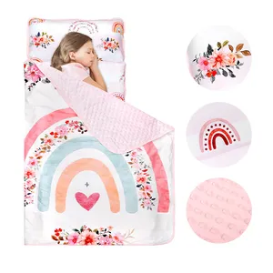 Cartoon Daycare Sleeping Bag Preschool Nap Mat Extra Large Full printed Toddler Sleep Sacks With Removable Pillow For Daycare