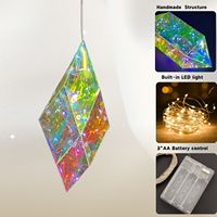 Pendentif LED diamanté irisé fait main pour décorations de fête, mariage, sapin de Noël, extérieur et jardin
