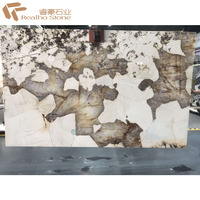 Marmer mewah Pandora Quartzite Patagonia lempengan marmer putih untuk latar belakang dinding Interior