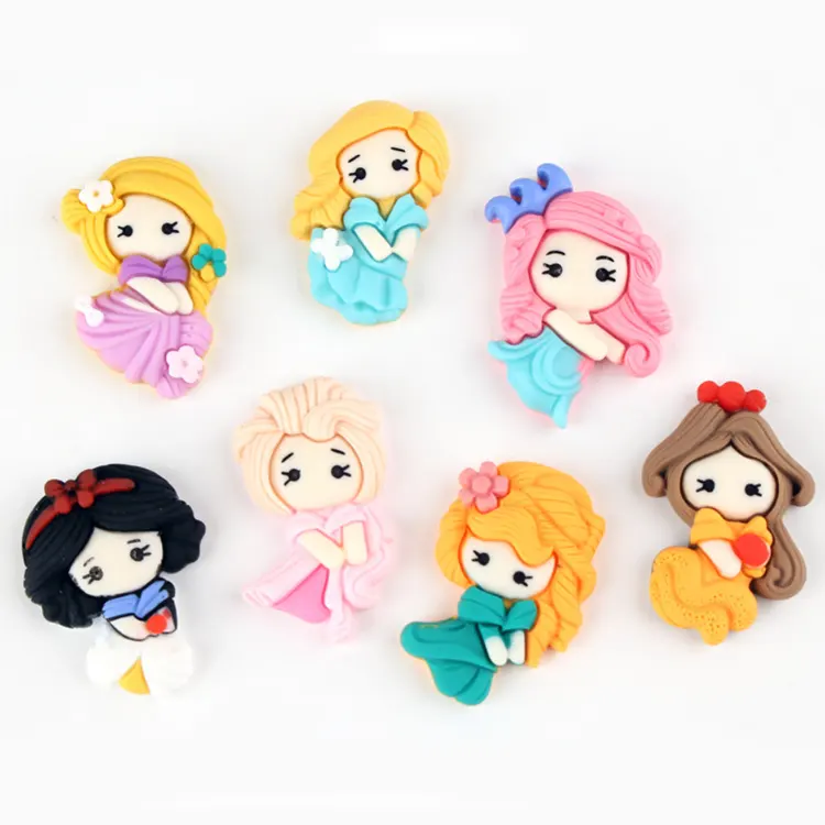 Yiwu insheen fairy girl personaggio accessori scrapbooking fai-da-te charms cabochon in resina principessa flatback