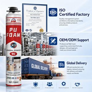 Mousse polyuréthane noire ignifuge B2 à faible expansion pour l'installation <span class=keywords><strong>de</strong></span> fenêtres et <span class=keywords><strong>de</strong></span> portes, isolation phonique et construction - Product Image 6