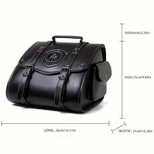 Bolsa de Almacenamiento Universal para Motocicleta, de Cuero PU, para Asiento Trasero, Estilo Retro, para Colgar en la Cola de la Moto - Product Image 3