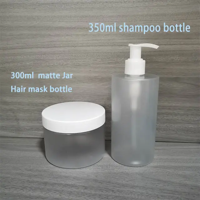 Aangepaste 300Ml Huisdier Brede Mond Plastic Fles Met Mat Deksel 89Mm Heldere Matte Pot Voor Shampoo Conditioner Haarmasker Voor Huidverzorging