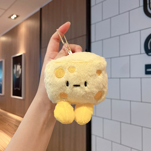 Porte-clés et breloque de sac en peluche, mignon, en forme de croissant, de hot-dog au fromage ou de pain français, jouet en peluche, pendentif pour sac à dos, accessoire de poupée, imitation alimentaire - Product Image 3