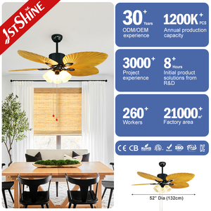 1stshine <span class=keywords><strong>พัด</strong></span>ลมเพดาน52นิ้วสวิตช์โซ่ดึงตกแต่งมอเตอร์ AC CE ROHS ABS <span class=keywords><strong>พัด</strong></span>ลมเพดาน5ใบ<span class=keywords><strong>พัด</strong></span>พร้อมไฟ - Product Image 3