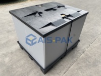 Palette en plastique pliable, empilable, personnalisable, écologique, durable, légère, recyclable, Aispak