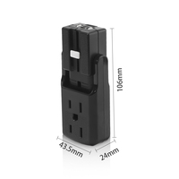 Adaptador de viaje universal FOXCAN de bolsillo delgado de excelente diseño con 3 salidas de EE. UU. (desenterrado)