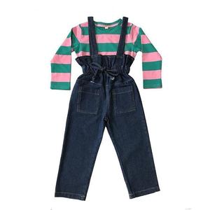 Vêtements rayés pour enfants africains, t-shirt en coton à grands carreaux, enfants avec logos de jeans de créateurs en Bolivie - Product Image 1