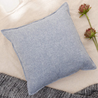 Housse de coussin carrée tissée en lin français uni personnalisée pour la décoration de canapé à domicile et l'utilisation hospitalière