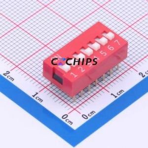 DS-07-R-T DIP Switch Through hole Component (THT) Switch Single Pole Single Throw 7 2.54mm 25mA - Product Image 1