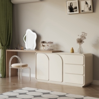 NOVA Nordic Crème Table De Maquillage Miroir Intelligent Moderne En Bois Massif Chambre Dressing Vanité Bureau Meubles Pliables pour Une Utilisation En Appartement