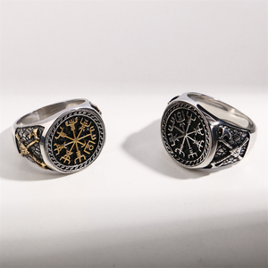 Bague de Fiançailles Homme en Acier Inoxydable Plaqué Or Rose, Style Rétro Gréco Athénien Classique, Sertissage Bezel Personnalisé, Vente en Gros - Product Image 2