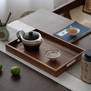 Plateau rectangulaire en bois d'acacia pour le thé, le café, usage hôtelier - Product Image 3