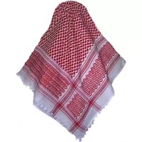 Écharpe traditionnelle saoudienne Shemagh Ghutra pour hommes (rouge/blanc) Foulard pour hommes et femmes