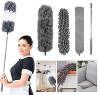 Plumeau de poussière en Microfibre télescopique, lot de nettoyage pour la maison