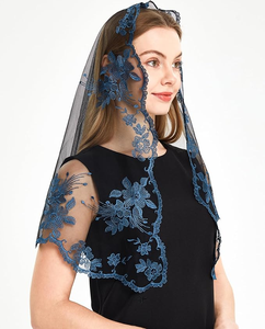 Женская головная уборная накидка с вышивкой в испанском стиле, треугольная католическая вуаль, церковная кружевная мантилья - Product Image 6