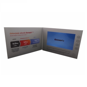 Cổ điển A5 7 inch video kỹ thuật số Cuốn sách với bộ nhớ lớn trắng LCD hiển thị <span class=keywords><strong>pop</strong></span>-up video Brochure thẻ in Offset - Product Image 5