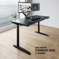 Bureau debout électrique réglable en hauteur, moderne, ergonomique, intelligent, noir, multicolore, durable, à double moteur, 3 niveaux