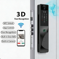 Serrure de porte intelligente WiFi Tuya avec déverrouillage par empreinte digitale, reconnaissance de la veine palmaire 3D, mot de passe et carte-clé pour porte en bois/acier