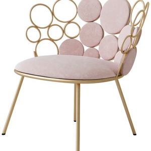 Sillón Moderno <span class=keywords><strong>para</strong></span> Sala de Estar u Hotel, Patas Doradas Electrochapadas, Mueble de Salón de Belleza con Terciopelo, Sillón Individual Pequeño - Product Image 1