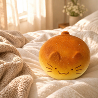 Mainan Pijat Bentuk Roti Kucing Lucu, Lembut, Empuk, PU, Pereda Stres, Mainan Fidget, Slow Rebound, Mainan Sensorik