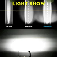 Barre lumineuse LED fine de 22 pouces 104W 12000LM 6000K à une seule rangée, feux de travail et de conduite tout-terrain pour camions, SUV/ATV/tracteurs/bateaux 12V 24V IP68