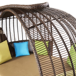 Chaise longue <span class=keywords><strong>de</strong></span> luxe en <span class=keywords><strong>aluminium</strong></span> et osier Saside pour hôtel, mobilier d'extérieur pour villa, <span class=keywords><strong>jardin</strong></span>, plage, <span class=keywords><strong>lit</strong></span> en rotin style nid d'oiseau sauvage - Product Image 6