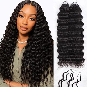 Extensiones de Cabello Humano Virgen Brasileño con <span class=keywords><strong>Punta</strong></span> de Pluma para Crochet, Pre-Enlazadas, Ondas Profundas - Product Image 1